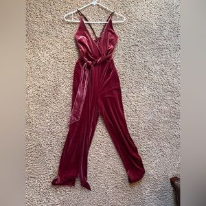 EXPRESS velvet maroon jump suit
